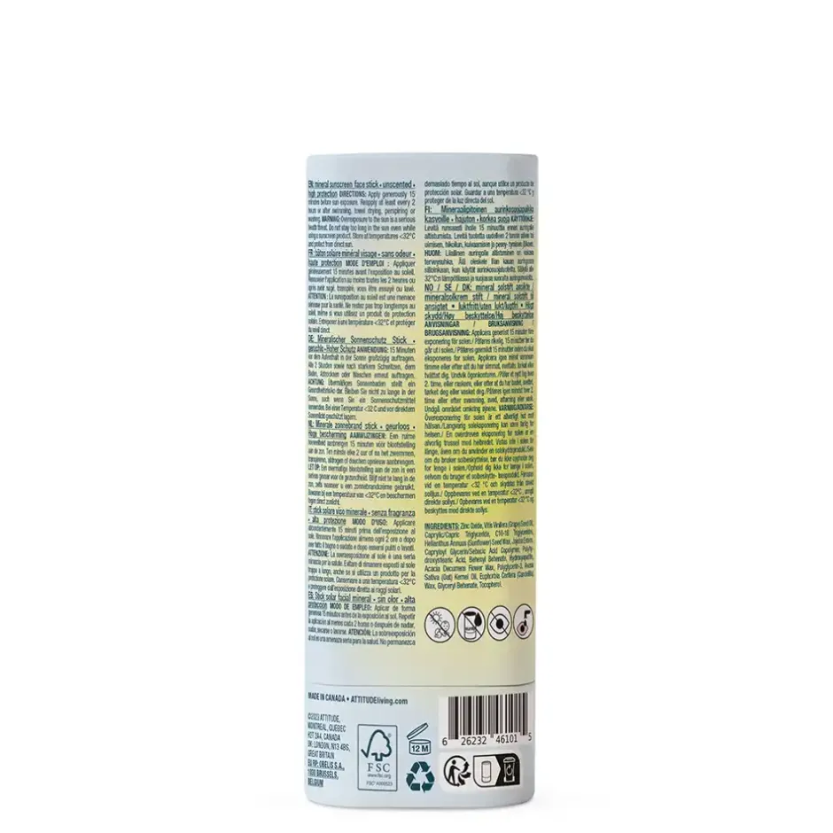 ATTITUDE Zonbescherming*Sunly Zonnebrandstick Gezicht SPF30 - Sensitive - 20g