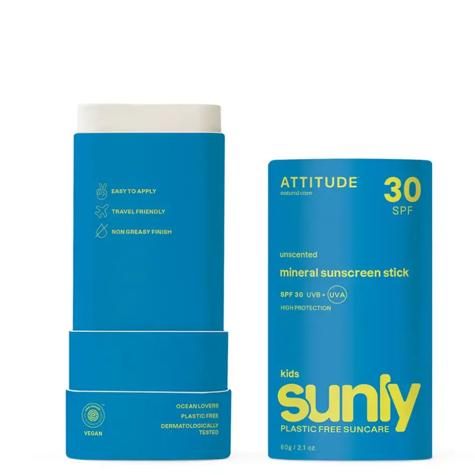 ATTITUDE Zonnebrand | Zonbescherming*Sunly Zonnebrandstick SPF30 KIDS - Ongeparfumeerd