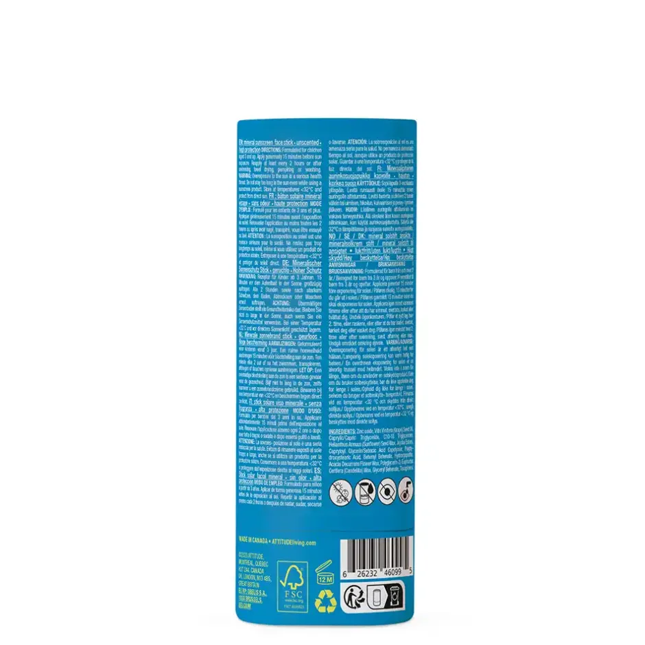 ATTITUDE Zonnebrand | Zonbescherming*Sunly Zonnebrandstick SPF30 KIDS - Ongeparfumeerd