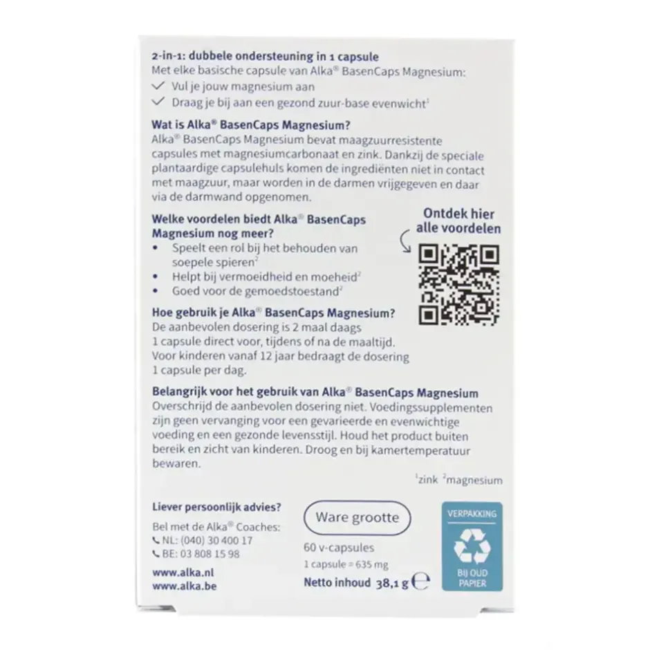 Alka Ontzuren | Ontzuringsproducten*Tabs Magnesium - 60 capsules