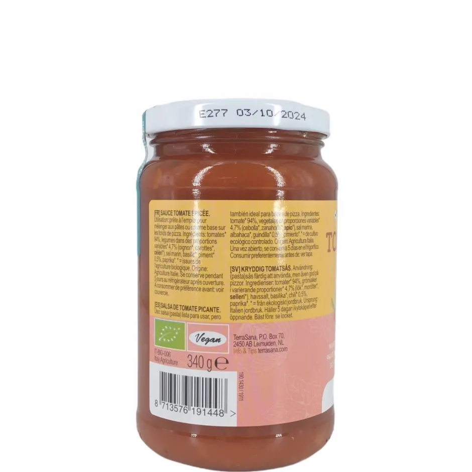 Terrasana Conserven (in Glas) | Tomatensaus*Tomatensaus pikant - 340g - BIO