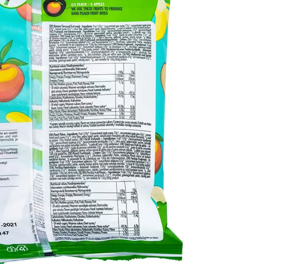 Fruitfunk Snoepjes*Uitdeelzak Mix Banaan en Perzik - (10st) 100g