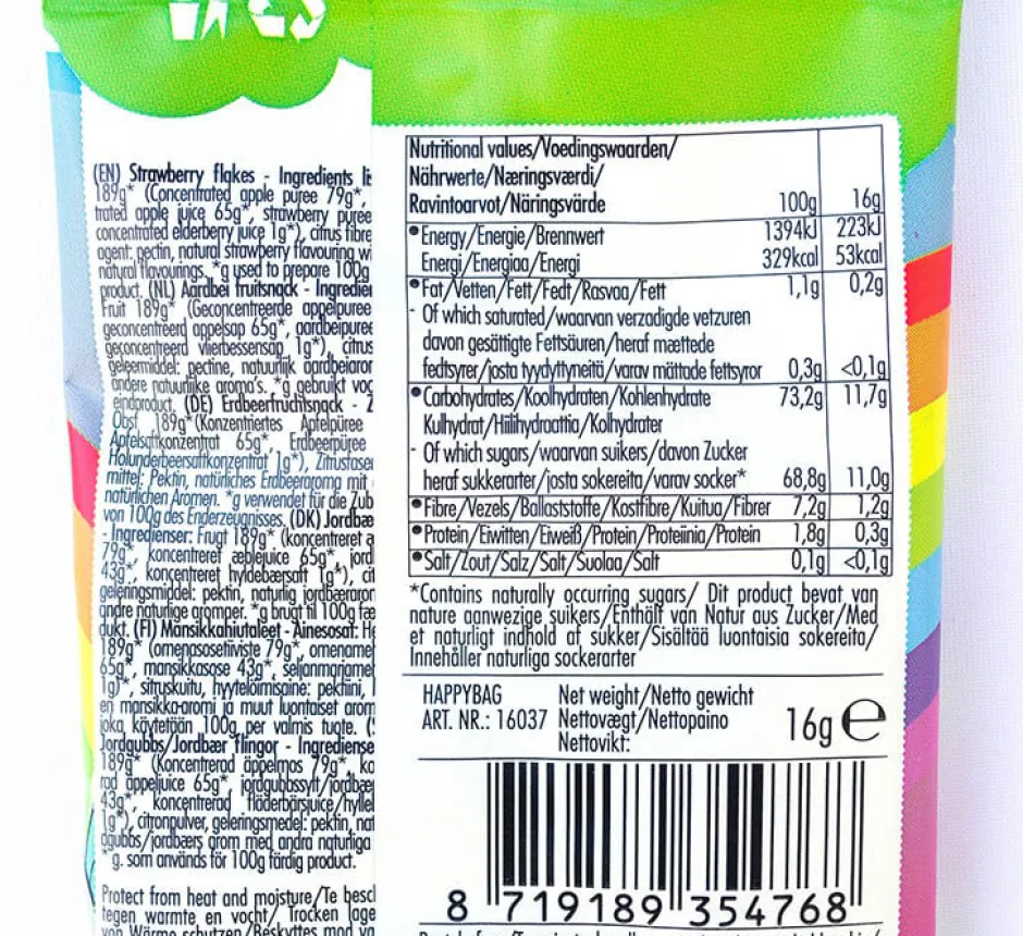 Fruitfunk Baby & Kind | Snoepjes*Unicorn Happybag Aardbei - 16g