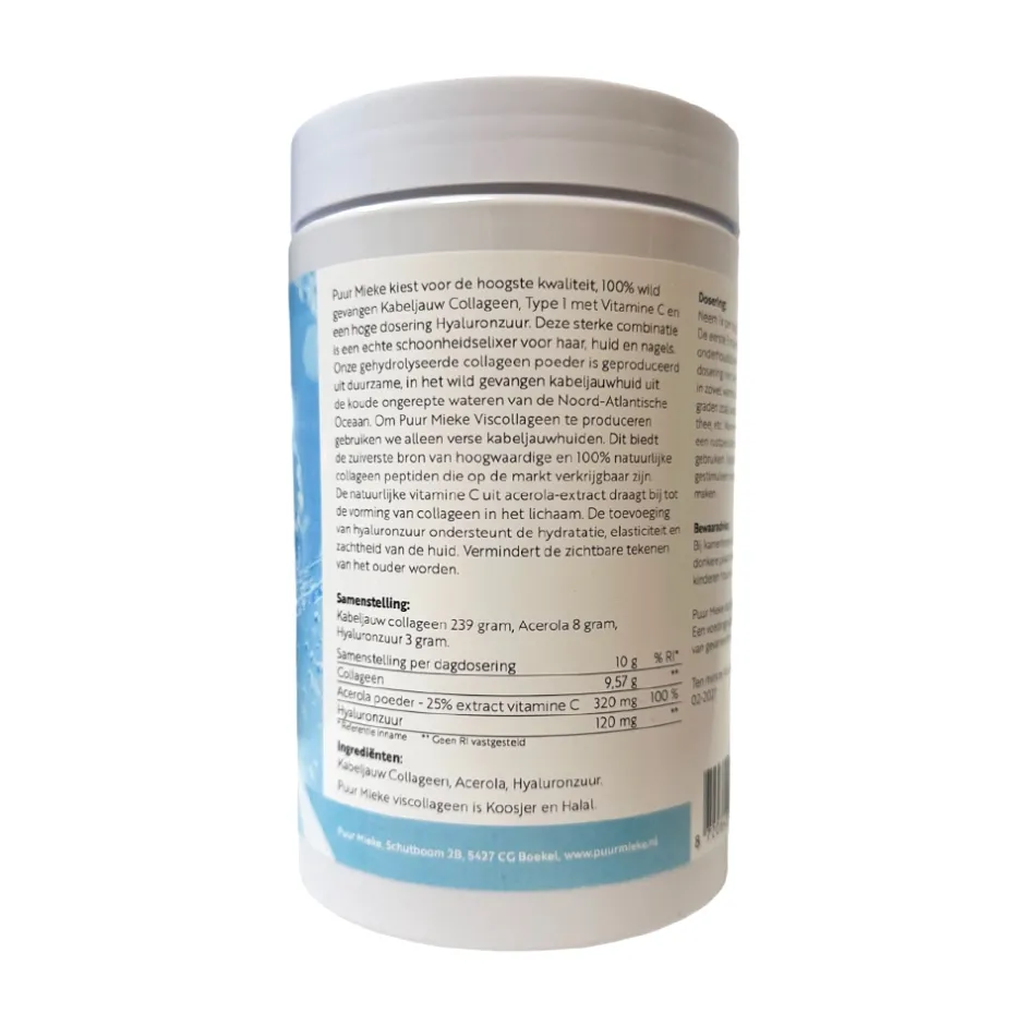 Puur Mieke Rimpels | Puur Mieke Supplementen*Viscollageen Poeder met Hyaluronzuur & Vitamine C - 250g