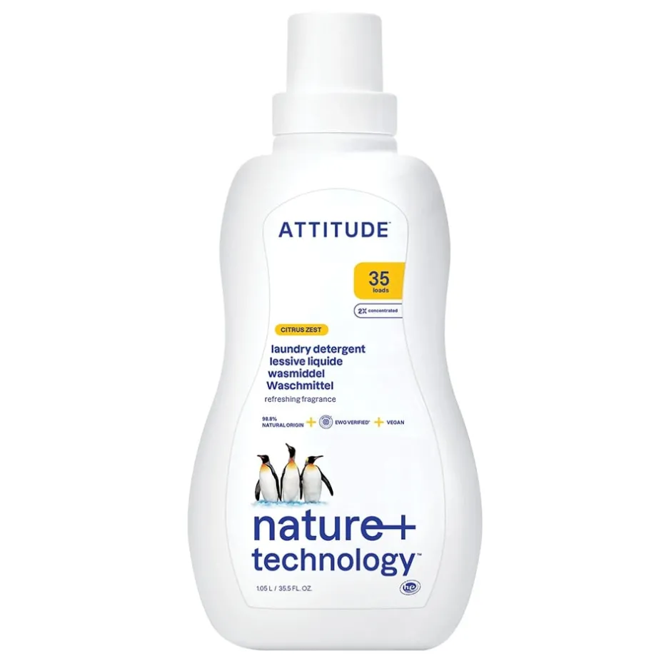 ATTITUDE Wasmachine En Vaatwasser*Vloeibaar Wasmiddel - 35 beurten - Citrus Zest - 1050ml