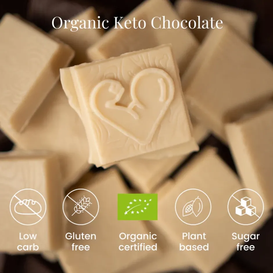 Funky Fat Choc Chocolade*Witte Chocolade met Vanille en MCT - BIO