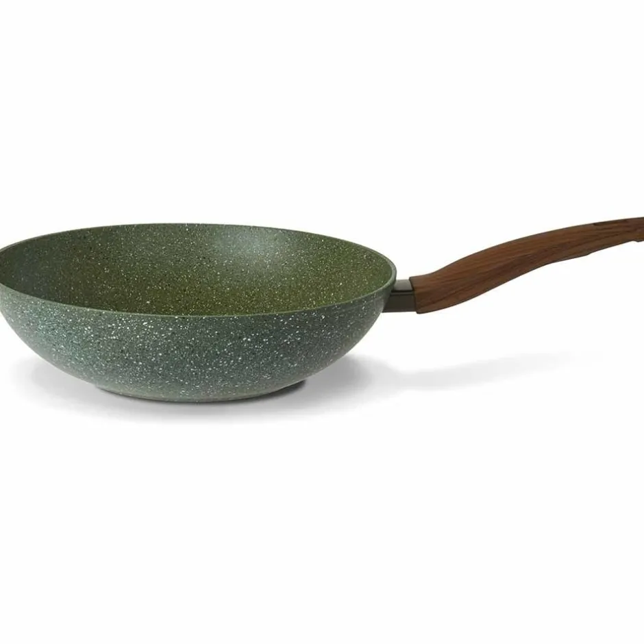 Natura Induction Wokpan Zonder Teflon*Wokpan 28cm met hout-look greep - VegeTek