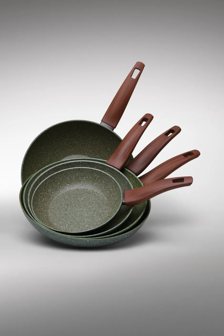Natura Induction Wokpan Zonder Teflon*Wokpan 28cm met hout-look greep - VegeTek