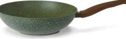 Natura Induction Wokpan Zonder Teflon*Wokpan 28cm met hout-look greep - VegeTek