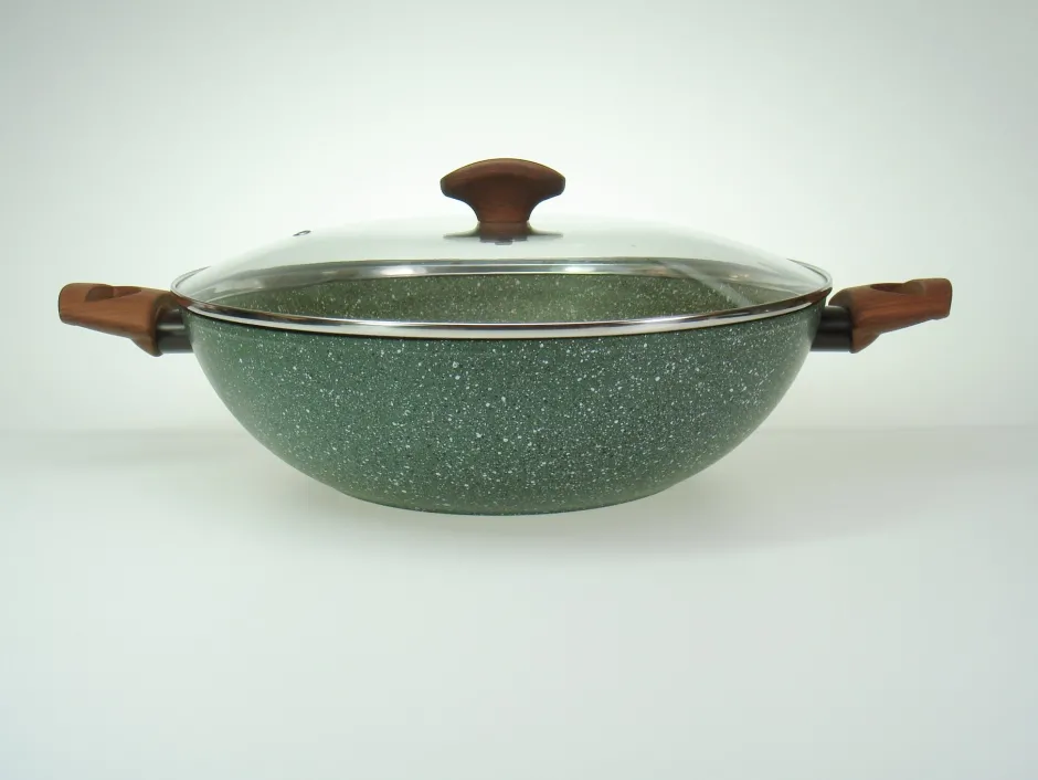 Natura Induction Wokpan Zonder Teflon*Wok/Wadjan XL 32cm - 2 grepen met Deksel - VegeTek