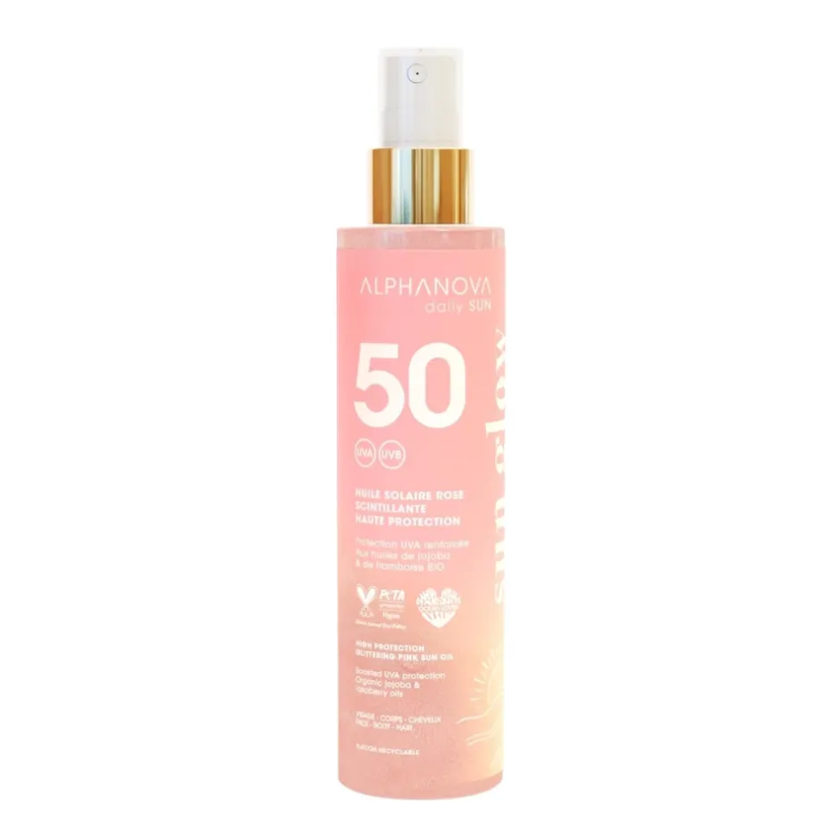 Alphanova Zonnebrand*Zonnebrandolie Pink Shimmer SPF50 - 125ml